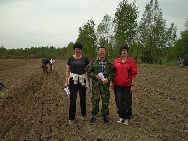 Закладка  совместных опытов с коллегами из Цзилинской академии сельскохозяйственных наук (КНР)